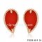 Replica Van Cleef & Arpels Sweet Alhambra Leaf Earrings Pink Gold,Carnelian